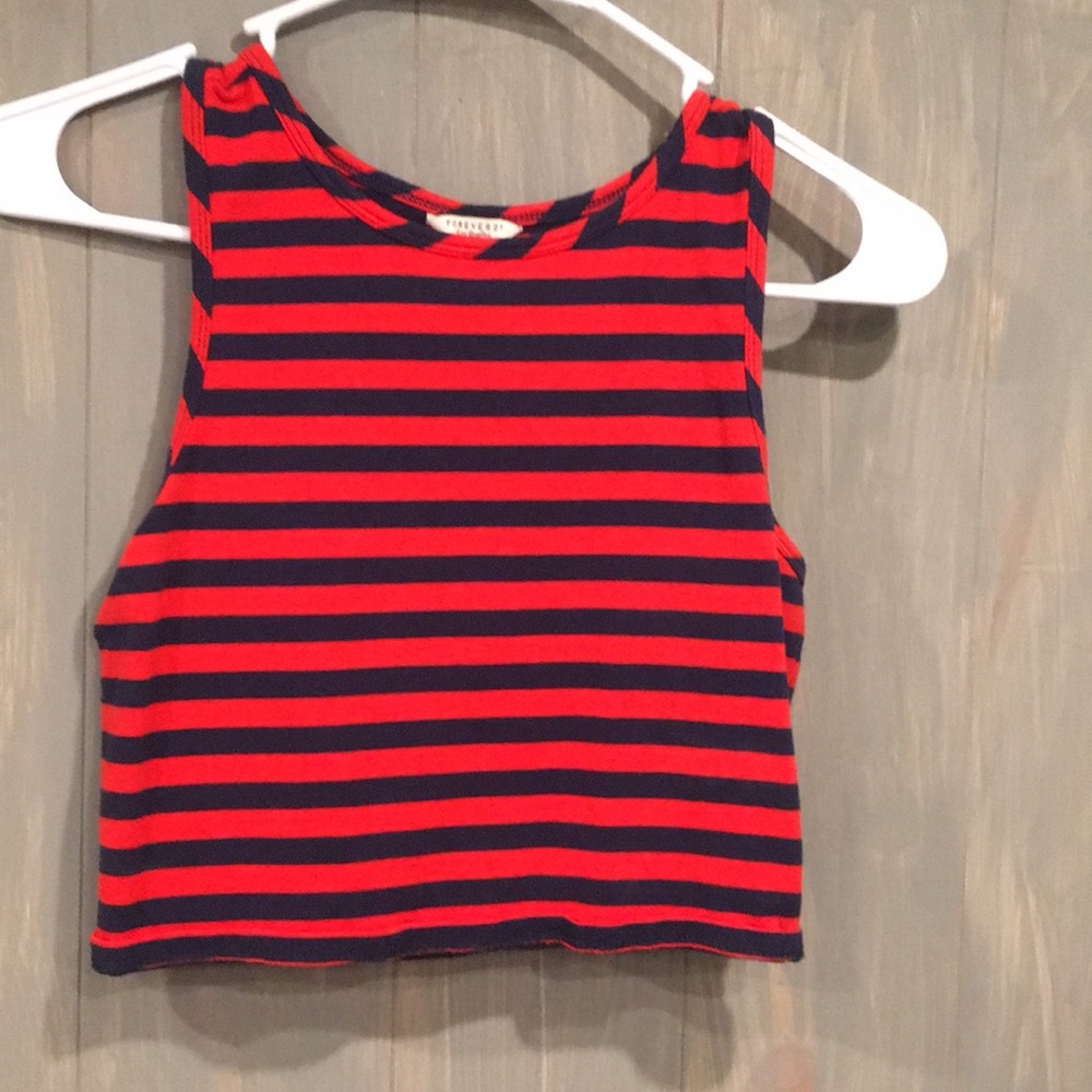 Striped Forever21 crop top